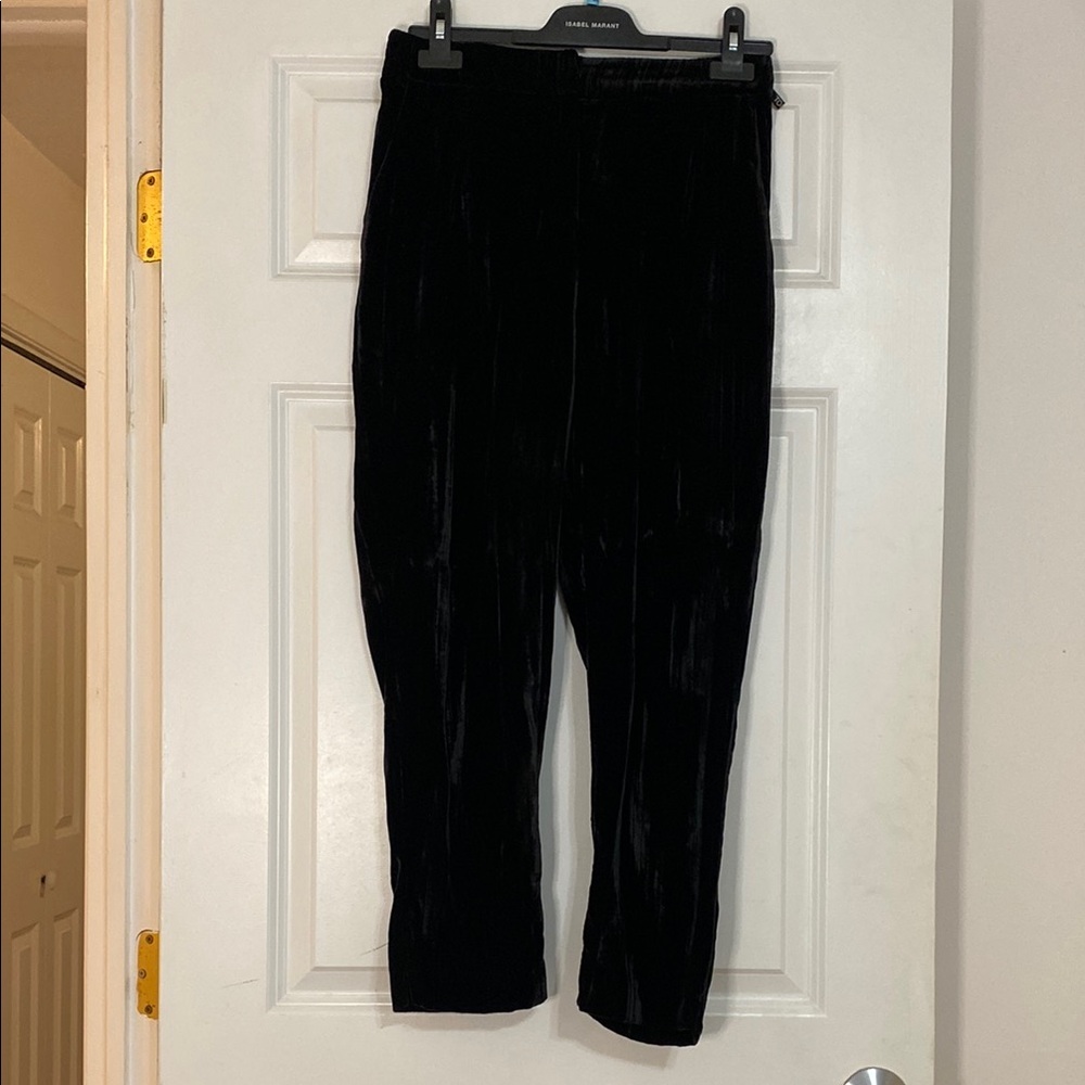 Topshop Black Velvet Trousers